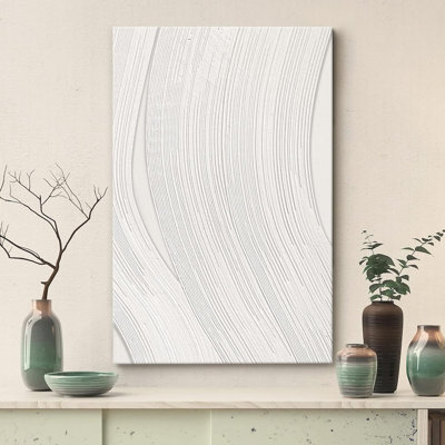Geometric Line " Grey & White Paint Stroke Collage Abstract Shapes Minimalism Contemporary Nordic Wall Decor "