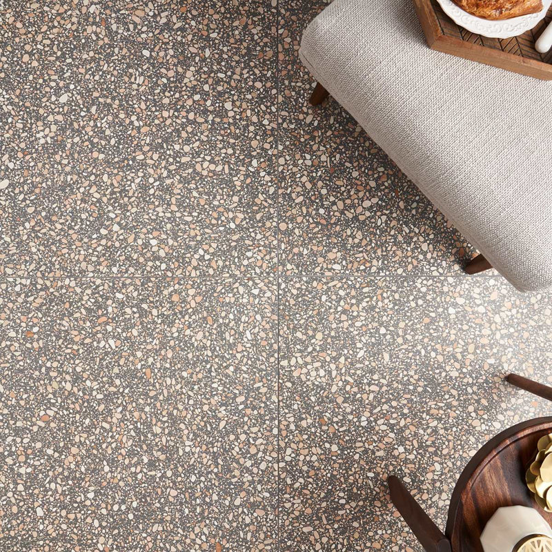 Terrazzo Italy 24x24 Honed Terrazzo Tile, Dolce Rina Gray