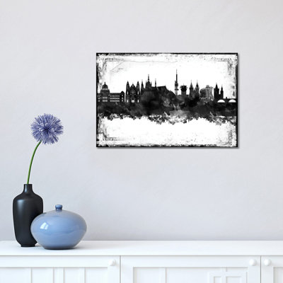 Prague Black & White Film by WallDecorAddict - Wrapped Canvas Print