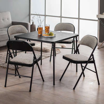 MECO Sudden Comfort Deluxe Fabric Padded Folding Chair Set, Black, (12 Pack)