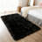 Soft Fluffy Black Faux Sheepskin Area Rug-168919336