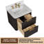 Meuble-lavabo flottant 24 po avec lavabo, meuble-lavabo mural cannelé, comptoir en faux marbre, tiroir à fermeture en douceur, entièrement assemblé, chêne noir-56160961-56160986