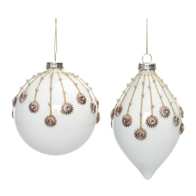  Ensemble de 2 décorations de Noël décoratives en verre
