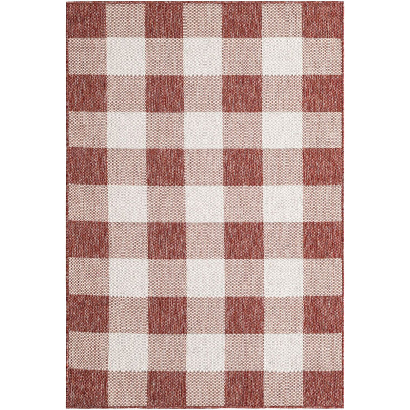 Tapis intérieur / extérieur rouge Borland, Rectangle 4 pi 1 po x 6 pi 1 po