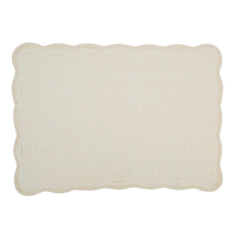 Ivory Quilted Cotton Rectangle Placemats Set of 4