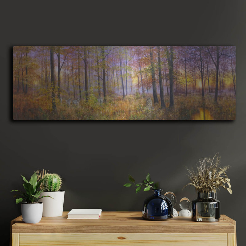Loon Peak® «Autumn Wolves» par Bill Makinson, art mural en métal, H 12 po x l 36 po