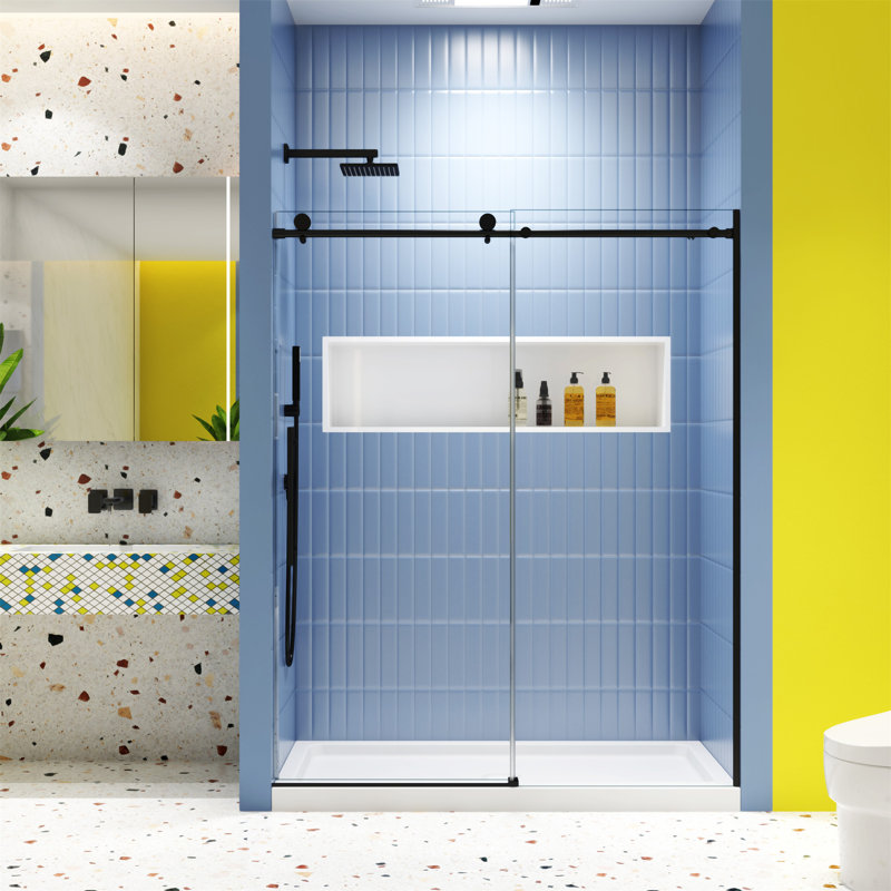 Glass Shower Door, Black