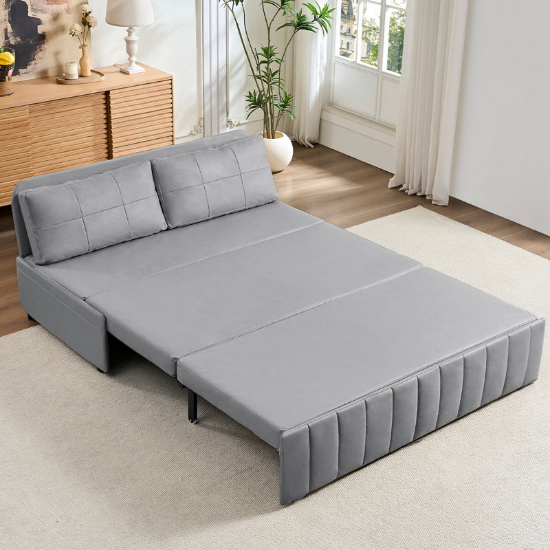 Grand canapé-lit convertible grand, gris clair, Gris clair
