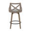 Tabouret de comptoir à hauteur fixe en bois gris clair et tissu gris - ensemble de 2