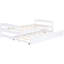 Lit plateforme blanc avec lit gigogne et option de couchage en bois massif