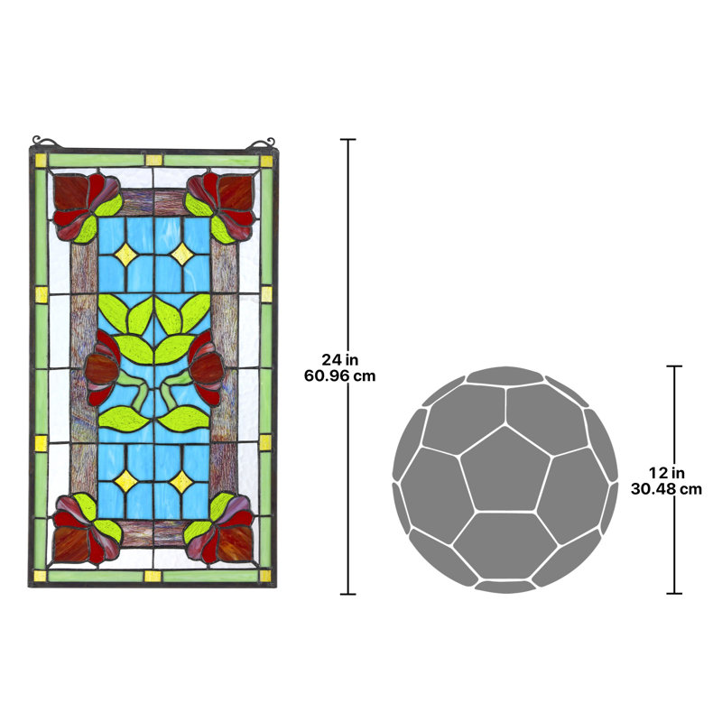 Red Anemone Tiffany-Style Window Panel