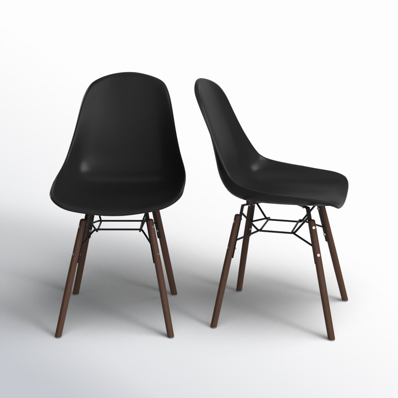 Chaise d'appoint Bombeck, Noir, Noyer