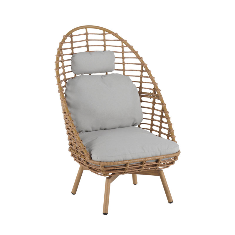 Chaise longue pivotante en osier Ellis