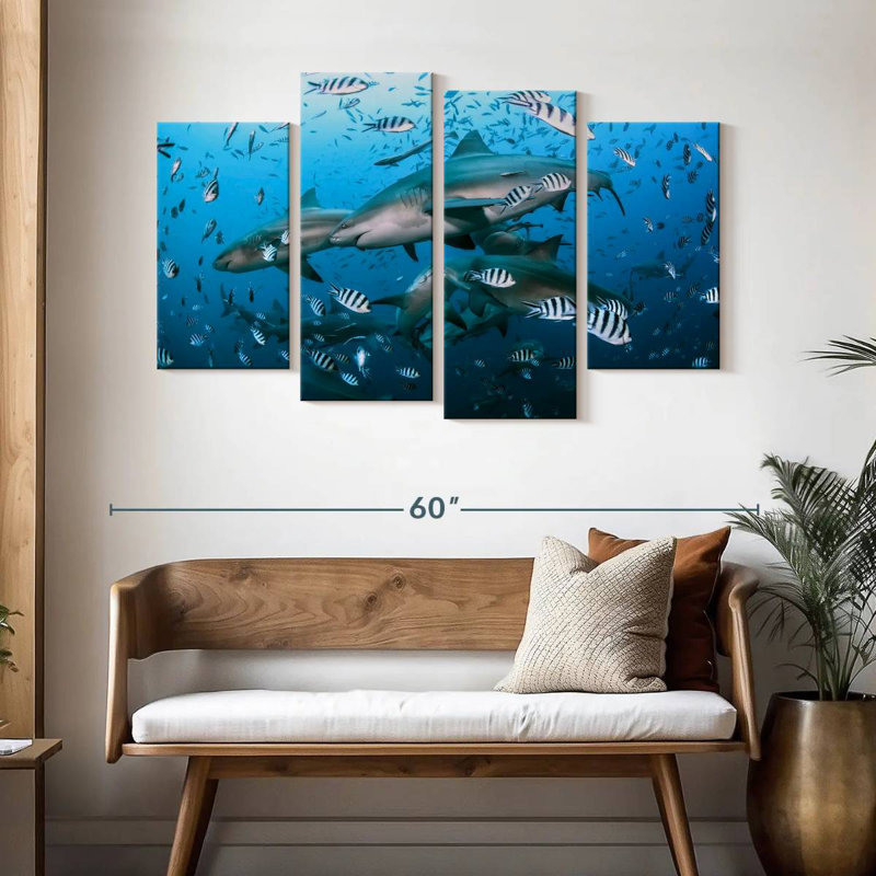 Aletra Beqa Lagoon Sharks, 32" H x 52" W