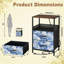 Table de chevet 2 tiroirs avec station de charge, table de chevet avec ports USB et amp; Table de chevet noire Outlet