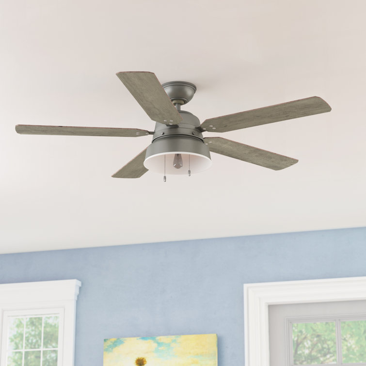 52" Mill Valley 5 - Blade Outdoor Standard Ceiling Fan with Pull Chain and Light Kit Included