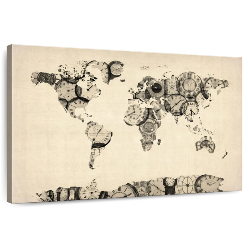 Carte du monde à partir de vieilles horloges