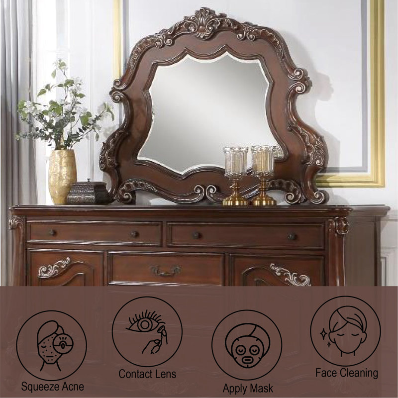 Miroir exquis sculpté à volutes avec un attrait éblouissant pour chaque pièce