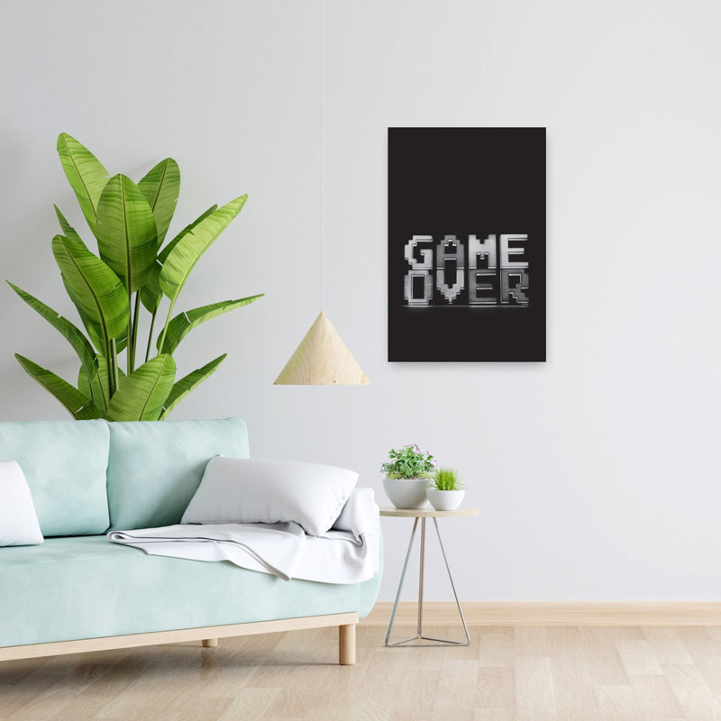 «Game Over Minimalist», art abstrait rétro, H 24 po x l 16 po