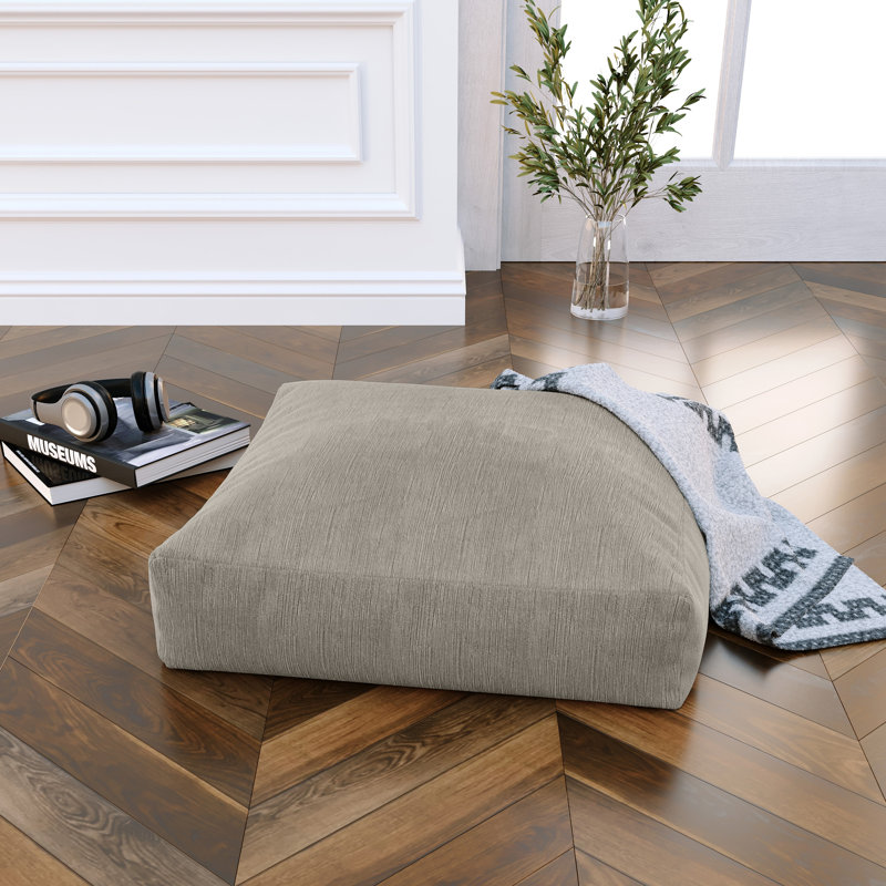 Large Décor Floor Pillow / Meditation Yoga Cushion, Plush Microvelvet, Dove Gray