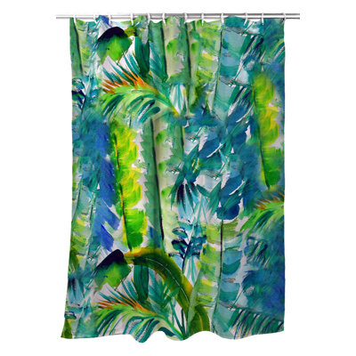 Rideau de douche simple jungle verts