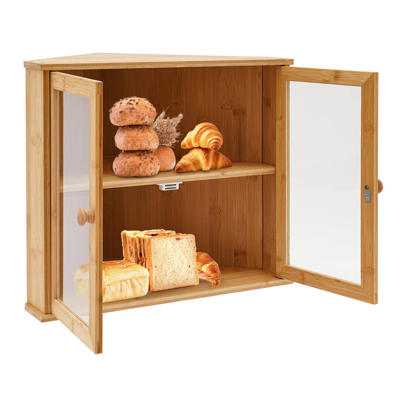 Bread Display Case Corner Bread Storage Container For Kitchen Countertop