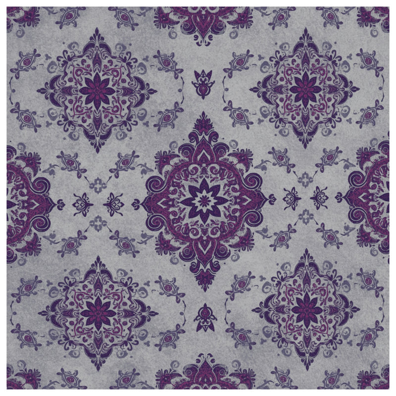 Rideaux de fenêtre mauve orné de médaillons mauves, 50 po x 92 po - 1 panneau, Blockout