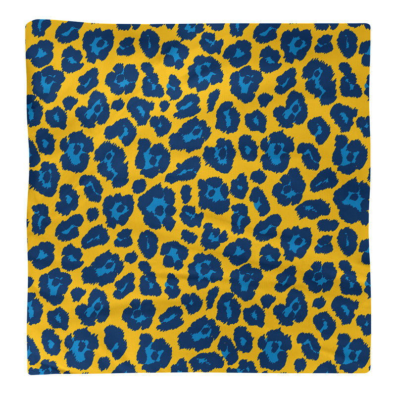 Cotton Animal Print Square Napkin, 22" x 22", Gold/Powder Blue/Navy Blue