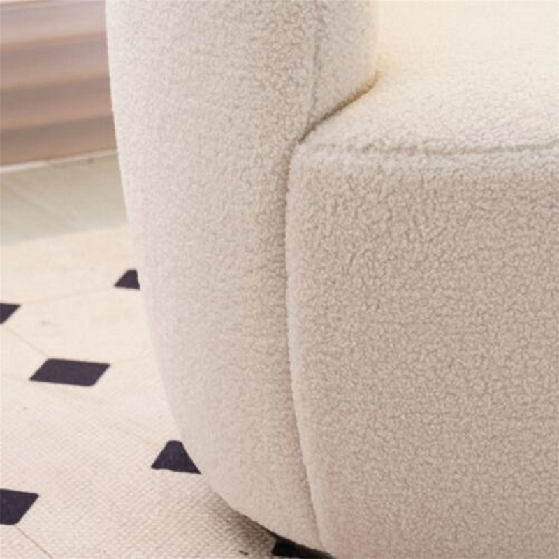 Fauteuil demi-tonneau pivotant en lin touffeté de 27,56 po Verdel