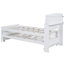 Lit plateforme avec tête de lit à DEL avec rangement, lit gigogne simple et 3 tiroirs, blanc-510115988