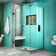 Unidoor Plus 38.5" W x 30.375" D x 72" H Frameless Pivot Rectangle Shower Enclosure with Fixed Panel