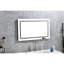 Grand miroir de salle de bain à DEL 32 po x 24 po à 3 lumières à mémoire de forme à brouillard à intensité variable
