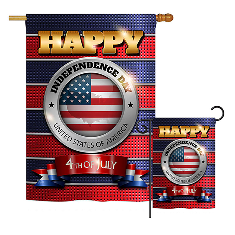 Double Sided Polyester Independence Day Garden Flag