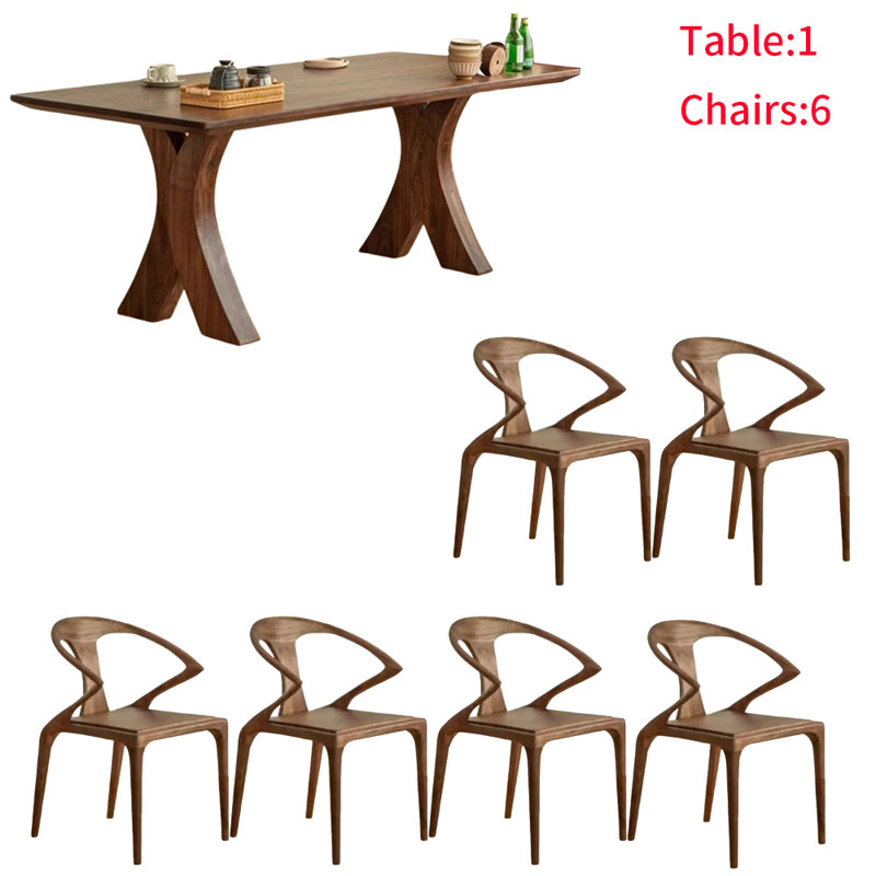 Nordic style solid wood dining table set