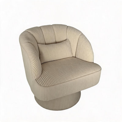 Fauteuil d'appoint pivotant demi-tonneau Mid Century