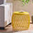 Enchanting Matte Yellow Iron Side Table, Detail Incorporated, 19.29"x19.29"x18.26", 20 Lbs Max Weight Capacity Glamorous Feature Accentuated, Load Increase-1706474134-1706474133