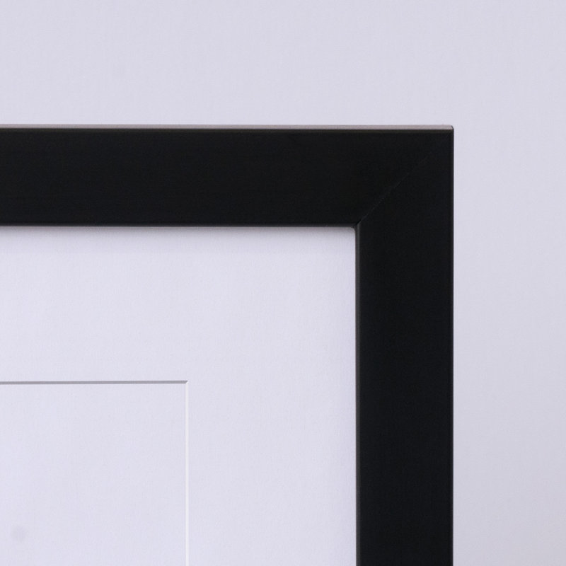 Capullo Wood Matte Picture Frame with Mat, 5" x 7", Black