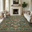 Tapis floral beige antidérapant doux et lavable pour le salon et la chambre à coucher-286481633-286357542
