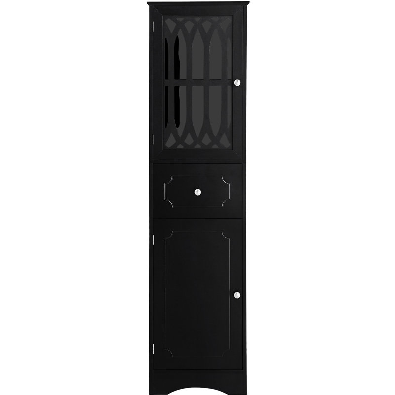 Armoire de salle de bain noire avec surface imperméable moderne, noir, espace