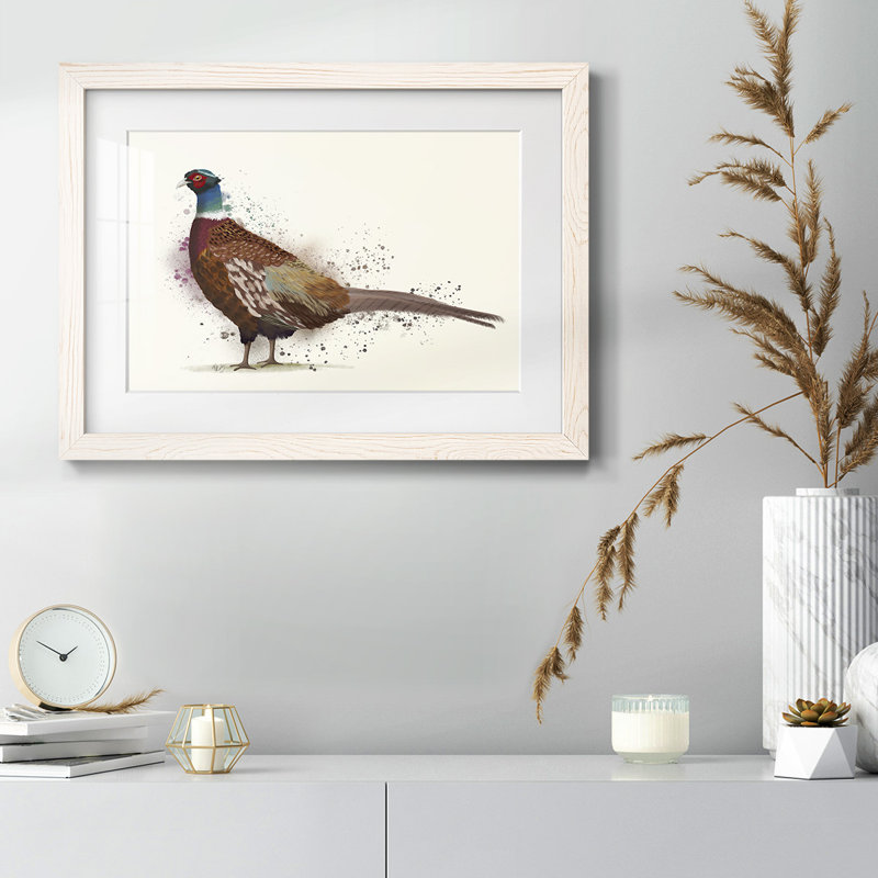 Pheasant Splash 1, Blanc, H 18 po x l 26 po