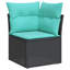  Ensemble de canapé de patio 6 pièces avec coussins en rotin polyacacia