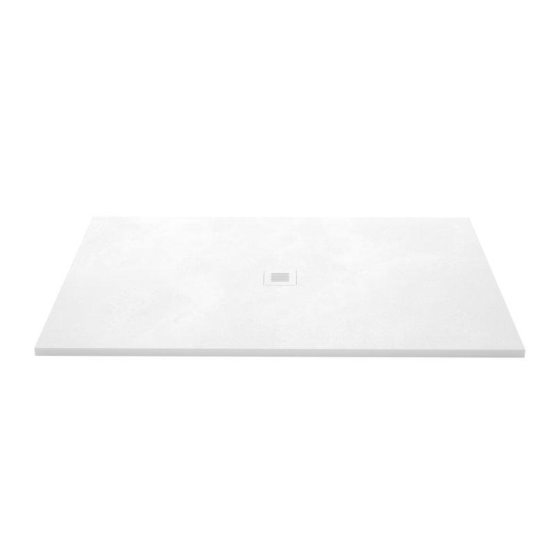 Feel 66'' W 42'' D Rectangular Shower Base, Concrete White