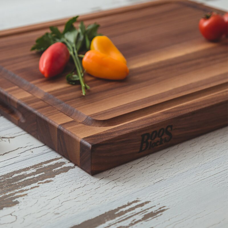 John Boos Reversible Walnut Cutting Board, 21.3"  x 19.4", Walnut