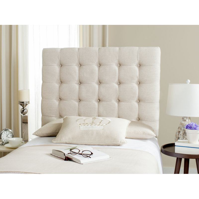 Upholstered Headboard, Twin, Linen Wheat