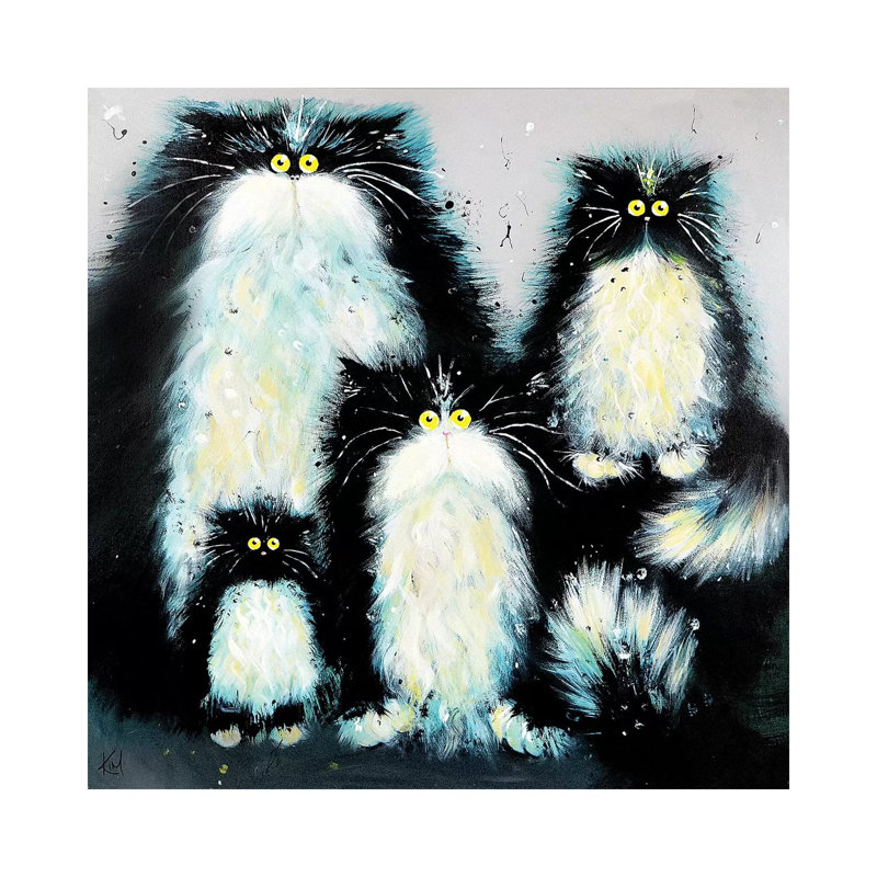 Purrfect Family by Kim Haskins - Wrapped Canvas Print, 30.48 cm H x 30.48 cm W