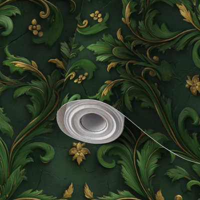 Peel and Stick Wallpaper Contact Paper Symmetrical Antique Damask Rich Historic Style Self Adhesive and Removable 24in x 118in(60x300cm)