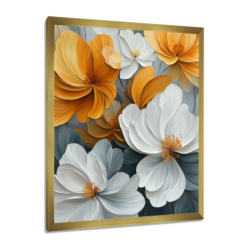 Molique - Floral Wall Art, H 20 po x l 12 po, Reproduction encadrée sans passe-partout, Doré