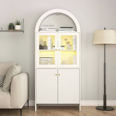 Modern Tech-Inspired MDF Dome Cabinet - A Smart Combination Of Snack Storage And LED Lighting. by Ophelia & Co.