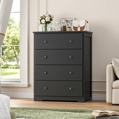 Naewe 29" W Modern 4 Drawer Dresser, Drawer Chest, Wooden Storage Dresser