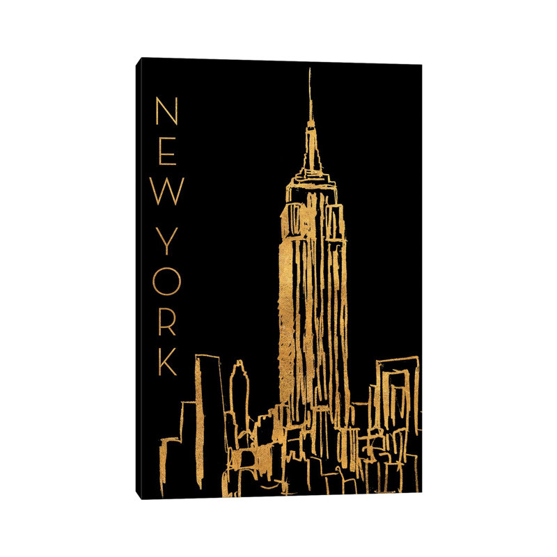«New York on Black» par Nicholas Biscardi, impression sur toile tendue, H 40 po x l 26 po x P 1,5 po